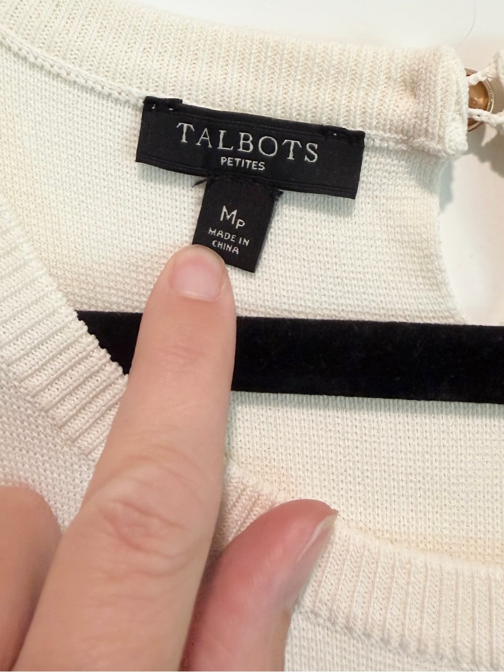Talbots Petite Striped Sweater Dress Black Ivory Fit Flare MP Fall Preppy - Picture 5 of 9